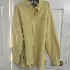 Polo by Ralph Lauren Men's Light Yellow Button Down Shirt